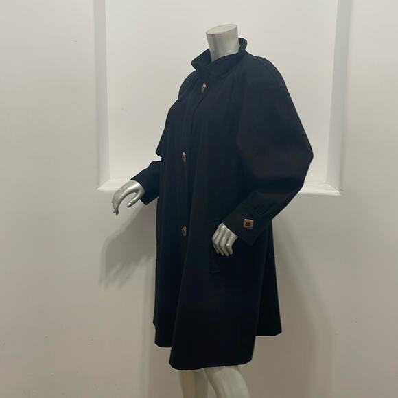 PORTRAIT Mid Length Vintage Wool Coat Black Size 10 - Picture 3 of 14